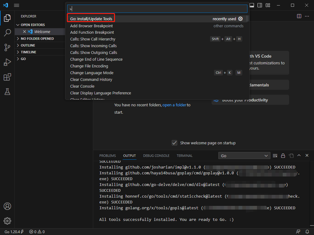 VSCode需要安装Go插件-5