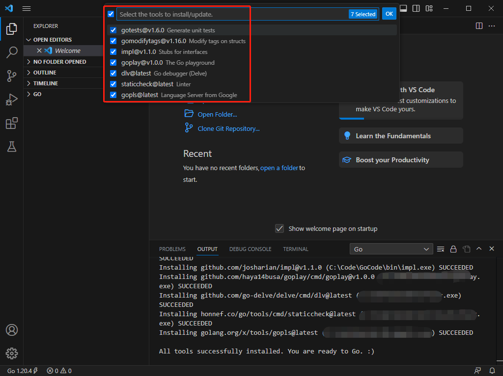 VSCode需要安装Go插件-6